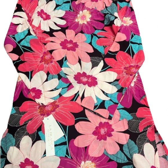 La Blanca MULTI IN FULL BLOOM Lace Front Tunic Dress Swim Cover Up Size S . - Picture 7 of 9